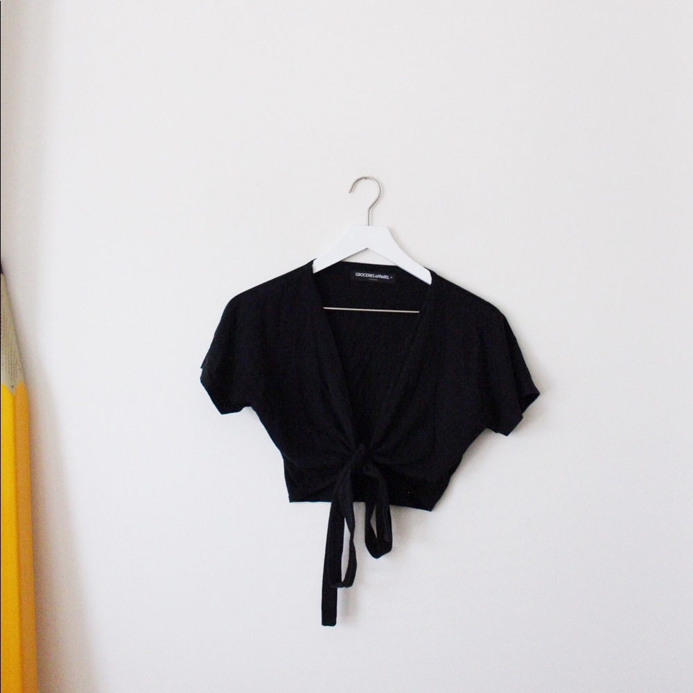 Black Wrap/Tie Top